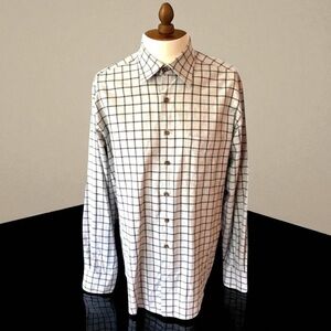 SCOTT BARBER LIGHT COTTON FLANNEL SHIRT SIZE MEDIUM